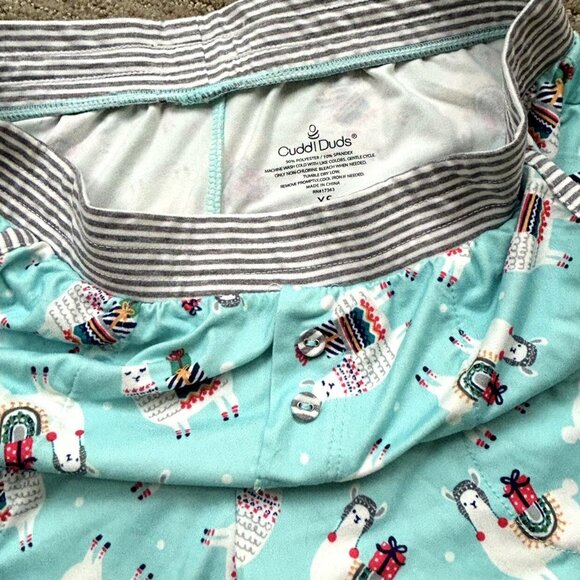 NWT Cuddl Duds 2 Pc Mint Christmas Llamas Print Wms Sleepwear Set Size XS - Picture 7 of 8